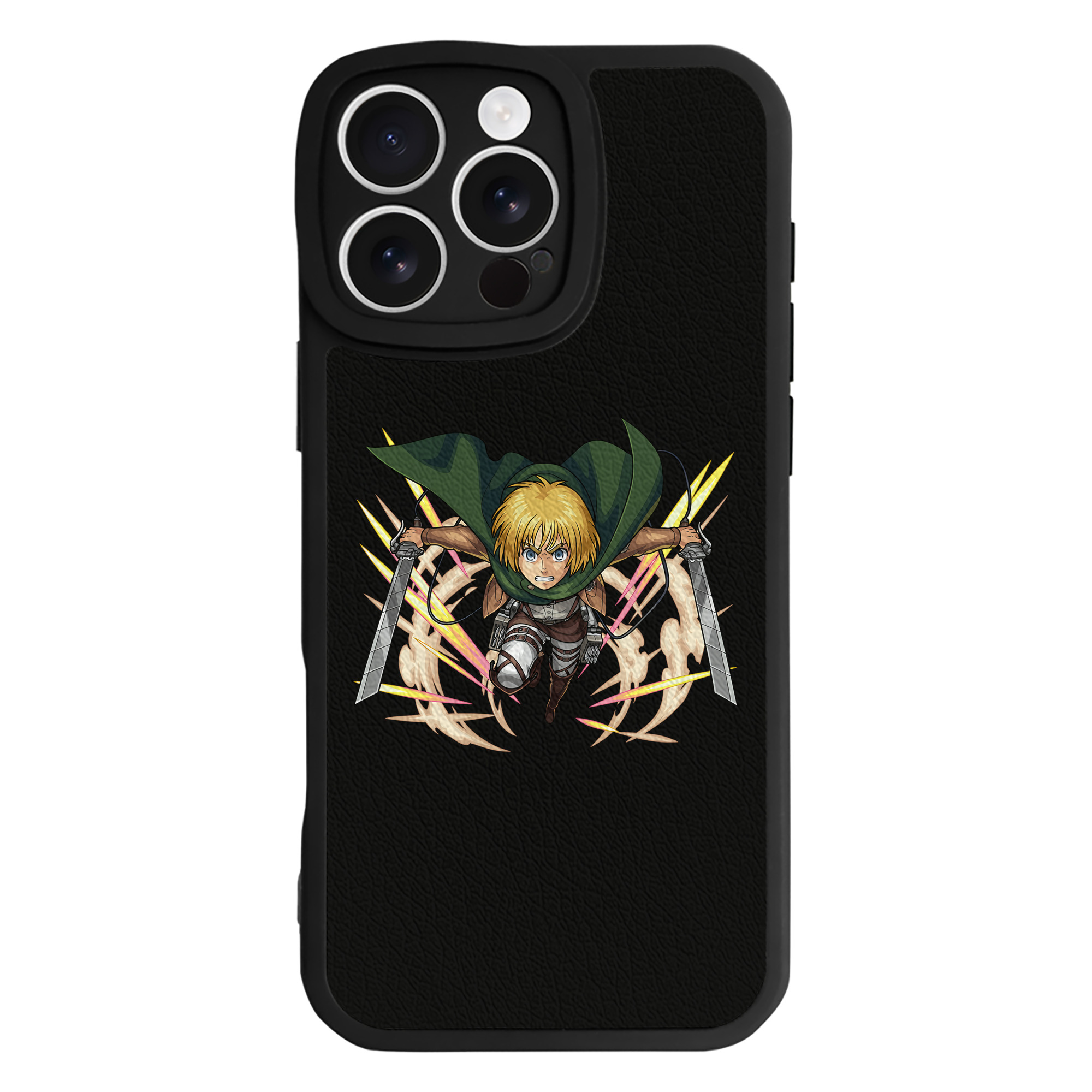 （画像用） 進撃の巨人 アルミン·アルレルト Attack on Titan Armin Arlert 【iPhone 16シリーズ対応】シリコンスマホケース（レザー調） 材質：シリコン